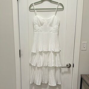 Elegant White Tiered Dress
